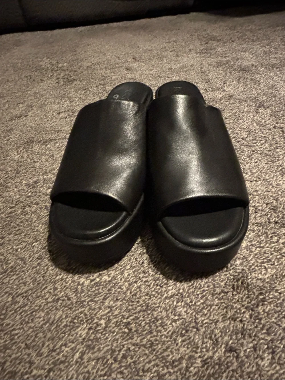 Karl Lagerfeld Paris Calvina Slide Mule Wedge Espadrille Sandal Black Size 9